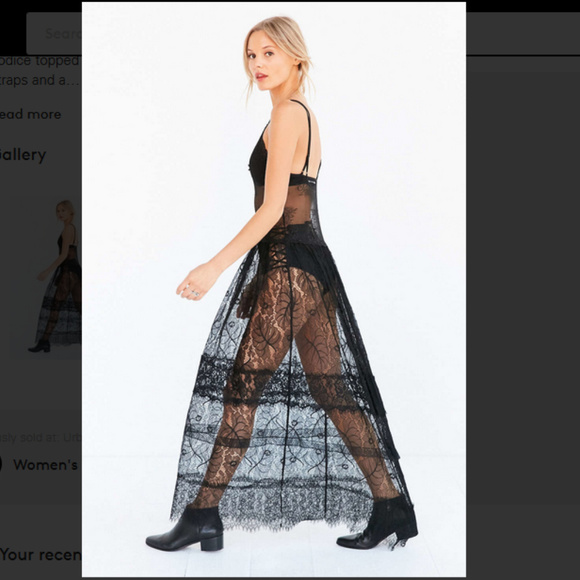 Urban Outfitters Other - NWOT Kimchi Blue black lace maxi slip dress